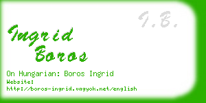 ingrid boros business card